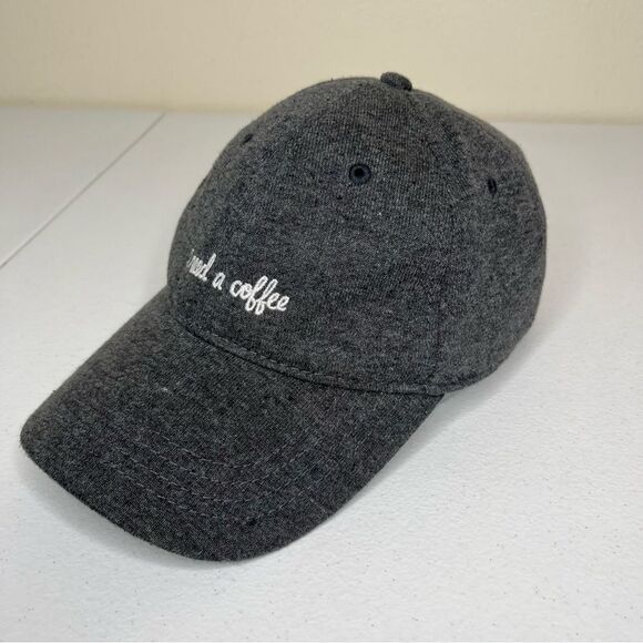Hollister I Need A Coffee Gray Adjustable Low Profile Ball Cap Hat One Size - Picture 6 of 12